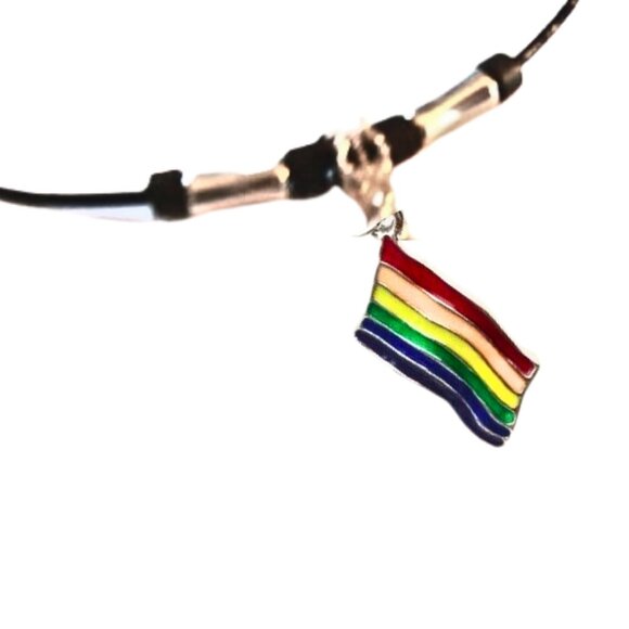 Rainbow LBGTQ Pride Flag Necklace - Picture 2 of 3